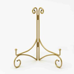 Plate Stand for Display with Hinged Folding Design, 6 Inch Picture Stands for Tables, Small Easels for Displaying Book, Art Piece, Photo and Platter, 6 Gold