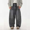 Mens Baggy Jeans Y2k Wide Leg Loose Fit Jeans Streetwear Denim Washed Hip Hop Pants (M)