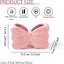 Bow Toothbrush Holder 2-Slot Toothbrush and Toothpaste Holder Cute Toothbrush Holder Set, Bathroom Counter Organizer for BathroomElectric Toothbrushes, Floss, Razors - Pink