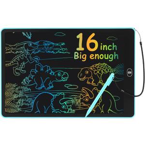 16 inch LCD Writing Tablet for Kids Adults,Colorful Drawing Pad Doodle Board School Supplies Christmas Gifts Toys for Girls Boys 3 4 5 6 7 8 Year Old Girl Boy Birthday Gift Ideas (Blue)