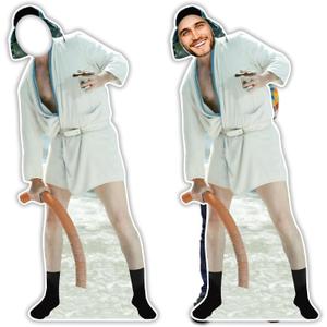 Christmas Vacation Outdoor Decorations, Funny Christmas Yard Sign with Stakes, Cousin Eddie Face in Hole Photo Props Garden Lawn Decorative Signs, Holiday Tree Topper Ornaments Party Decor Supplies