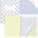2 x Affrolling Checkerboard Carbonless Lab Notebook Student Cute Carbon Copy 8.5'' x 11'' 25 Sets of Pages 53 Pages Total Laboratory Engineering Chemistry Computation Science Grid Women(Blue Checkered)