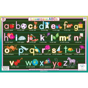 Tot Talk Lowercase ABCs Educational Placemat for Kids  Made in USA  Durable, Double-Sided, Placemat with Phonics & Writing Practice  Waterproof, Wipeable, 17.5 x 11.5