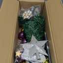 LOENIY 24In Tabletop Christmas Tree, Mini Christmas Tree with DIY Ornaments 35 LED Lights Star Treetopper, Small Xmas Artificial Tree for Holiday Indoor Christmas Decoration (Purple)