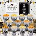 32 Pcs Graduation Party Popcorn Bar Supplies Class of 2026 Candy Buffet Decoration 12 Metal Snack Buckets with 2 Paper Popcorn Bar Signs 18 Food Label for 2026 Grad Party(Graduation)