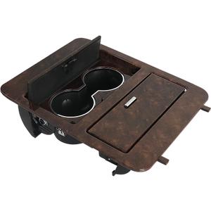 Center Console Cup Holder Storage Woodgrain Compatible with 2007-2014 Chevy Silverado Suburban Avalanche GMC Yukon Sierra Tahoe Escalade Replaces 23164631