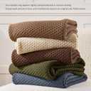 Light Brown Throw Blanket, Knit Throw Blanket for Couch, Soft Cozy Warm Lightweight Reversible Decorative Moss Stitch Cable Knitted Blankets for Bed, 60x80 Inches, Camel Brown