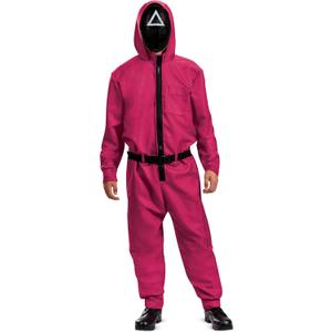 Disguise unisex-adult Squid Game Guard Costume, Official Squid Game Costume Jumpsuit and Triangle Mask (Small)