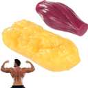 Anjetan 2 Pcs Human Muscle & Fat Anatomy Model Set, 1 lb Fat & 1 lb Muscle Replica, Realistic Anatomy Replica for Education, Fitness Motivation, Nutrition Analysis