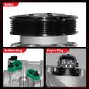 PHOBOOS A/C Compressor with Clutch Compatible with Hyundai Sonata 2012-2014 & Kia Optima 2012-2018, L4 2.0L/2.4L. Fast Cooling, Low Noise, Easy Installation, Ref. CO29159C, 178328