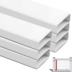 Yaocom 6 Pieces 7/8" x 3" PVC Picket Pack White Vinyl Picket Fence Parts for Outdoor Backyard Garden