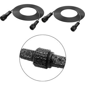 2Pin Extension Cable 10FT, IP68 Waterproof Extension Lead 16AWG Extension Cord for Outdoor Solar String Lights, Indoor String Lights - 2Pack (Black)