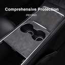 for Tesla Center Console Wrap Kit Suede for Tesla 2021-2023 Model 3 and 2021-2024 Model Y Center Console Cover Anti-Fur Console Trim Interior Car Wrap Decoration