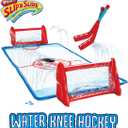 Wham-O Slip N Slide Water Knee Hockey Goals Set for Lawn Backyard Includes 2 Inflatable Hockey Goals 2 Hockey Sticks 1 Inflatable Puck