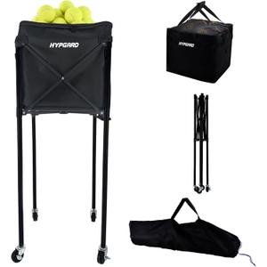 Pickleball & Tennis Ball Hopper, Sports Balls Teaching Cart, Portable Lightweight Softball Caddy, Large Capacity Baseball Basket Carrier for Training (Hopper with Bag)