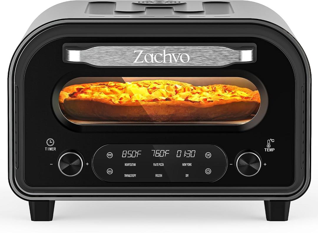 Countertop Electric Pizza Oven, 850°F, 6 Presets with DIY, Black