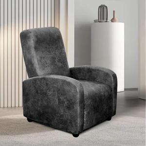 WdFour Leather-Like 4-Pieces Recliner Chair Covers Specifically for Small Adjustable Reclining Chair with 1 PC Pillowcase, Slipcover Recliner Couch Cover for Kids Dogs Pets,Brown (Medium, Dark Gray)