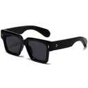 EYLRIM Square Frame Sunglasses for Women Men Trendy Thick Frame Rectangle Sun Glasses Black Shades(06 Pink Leopard/Yellow)