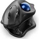 Nulea M511 Wireless Trackball Mouse, Rechargeable Ergonomic Thumb-Control Mouse with Tilt Stand, Smooth & Precision Tracking, 3 Device Connection (Bluetooth or USB Receiver), for PC/Mac/Laptop-Blue