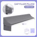Vekkia Queen Bed Wedge Pillow for Headboard Gap 06" Mattress Gap Filler with Supportive Comfort Foam & Large Side Pockets Prevents Lost Pillows & Items, Washable Cover (Gray 60"x10"x7")