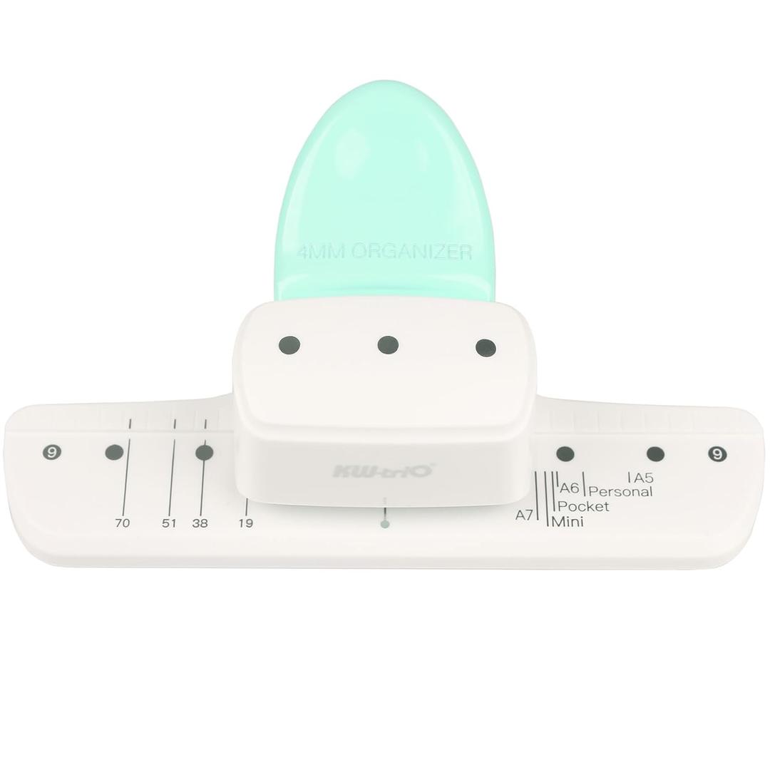 KW-triO 3 Hole Punch 4MM Diameter Hole Puncher Paper Punch for Scrapbook, Loose-Leaf Notebook, Pocket Book (3 Hole with 4mm in Diameter)