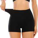 Womens Seamless Shaping Boyshorts Panties Tummy Control Underwear Slimming Shapewear Slip Shorts (X-Large, #A2 Black(basic))