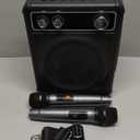 VOSOCO Karaoke Machine, Portable Bluetooth Karaoke Speaker with 2 Wireless Microphones, PA System for Adults Kids with LED Lights & Echo Adjustment, Supports TWS/TF/USB/AUX for Home Party