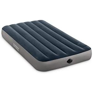 Intex 64781E Dura-Beam Standard Single-High Air Mattress: Fiber-Tech – Twin Size – 2-Step Pump – 10in Bed Height – 300lb Weight Capacity