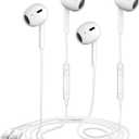 2 Packs Wired Earbuds Headphones for iPhone with Built-in Mic & Volume Control Plug & Play HiFi Stereo Nosie Reduction Earphone Compatible with iPhone 14/13/12/11/XR/XS/X/8/7/SE Support All iOS System