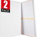 Stretched Canvases for Painting 2 Pack 24x36 Canvas Large Canvas for Painting, White Painting Canvases for Acrylic, Oil, Tempera, Watercolor or Other Paints (2Pack)
