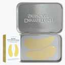 Reusable Under Eye Patches Eco-Friendly Wrinkle Patches with Tin Case | 100% Silicone Reusable Facial Patches | For Puffy Eyes, Dark Circles, Reducing Wrinkles (Gold)