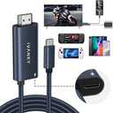 IVANKY 2-in-1 USB C to HDMI 100W 6.6ft Charging Cable Dock for Mobile Phone/Steam Deck OLED/ROG Ally X/iPad, 4K@60Hz Nylon Braided Portable TV Adapter Connector for TV Screen Extend, Midnight Blue