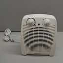 Comfort Zone Personal Space Heater, 750/1500W Fan-Forced Electric Heater, Adjustable Thermostat, Tip-Over & Overheat Protection, Cool-Touch, Portable Indoor Heater for Home & Office (White)