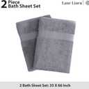 LANE LINEN Jumbo Size Bath Sheets 2 Piece, 35 by 66 Inch - 100% Ring Spun Cotton, Highly Absorbent & Quick Drying Extra Bath Large Towel Set - Oversized Bath Towels- Ideal for Hotel, Guest - Cool Grey