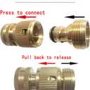 Garden Hose Quick Connect, Water Hose Connectors 3/4 inch GHTBrass Quick Connector Garden Hose Fitting (2 Packs)