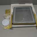 FENNIO Vanity Mirror with Lights - 15"x12.6" LED Lighted Makeup Mirror, Large Makeup Mirror with Lights, Touch Screen with 3-Color Lighting, Dimmable, for Vanity Desk Tabletop, Bedroom Gold