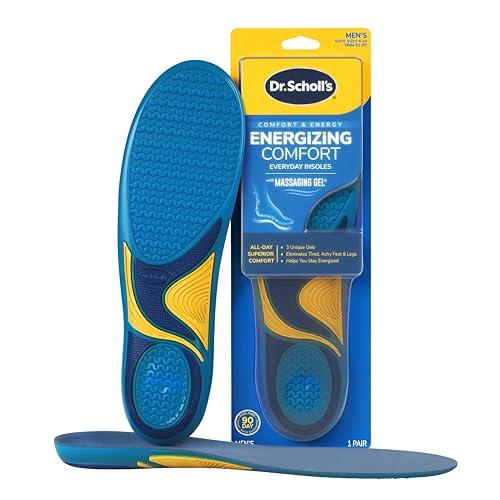 Dr. Scholl’s Energizing Comfort Men’s Everyday Insoles with Massaging Gel - Clinically Proven, All-Day Energy and Comfort Inserts with Patented Triple Gel Design - Shock Absorbing, Arch Support