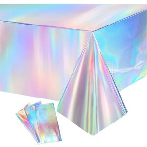 3 Pack Plastic Tablecloth Decorations, Colorful Tablecloth Wonderland Disposable Table Cover for Halloween Christmas Birthday Party Holiday New Year Party Supplies Decorations, 54x108 Inch