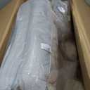 Nathan James Gracie Modern Counter Height Bar Stool with Back, Counter Stool Upholstered Chair with Natural Flax White Fabric and Brushed Light Brown Wooden Legs, Natural Flax/Brown (Medium Brown/Beige)