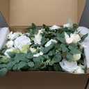 Ling's Moment 10pcs Wedding Chair Decorations Aisle Floral Swag Artificial Pew Flowers Hanging Garland White & Sage Green For Ceremony Reception Church Rose Floral Faux Arrangement Party Outdoor Decor