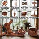 Brainmart Rosewood Yarn Winder & Swift with Wooden Yarn Bowl 30pcs Crochet Kit | Handcrafted Wooden Ball Winder, Crochet Hooks Set, Bobbins, Weaving Needles for Knitting, Crocheting & Weaving