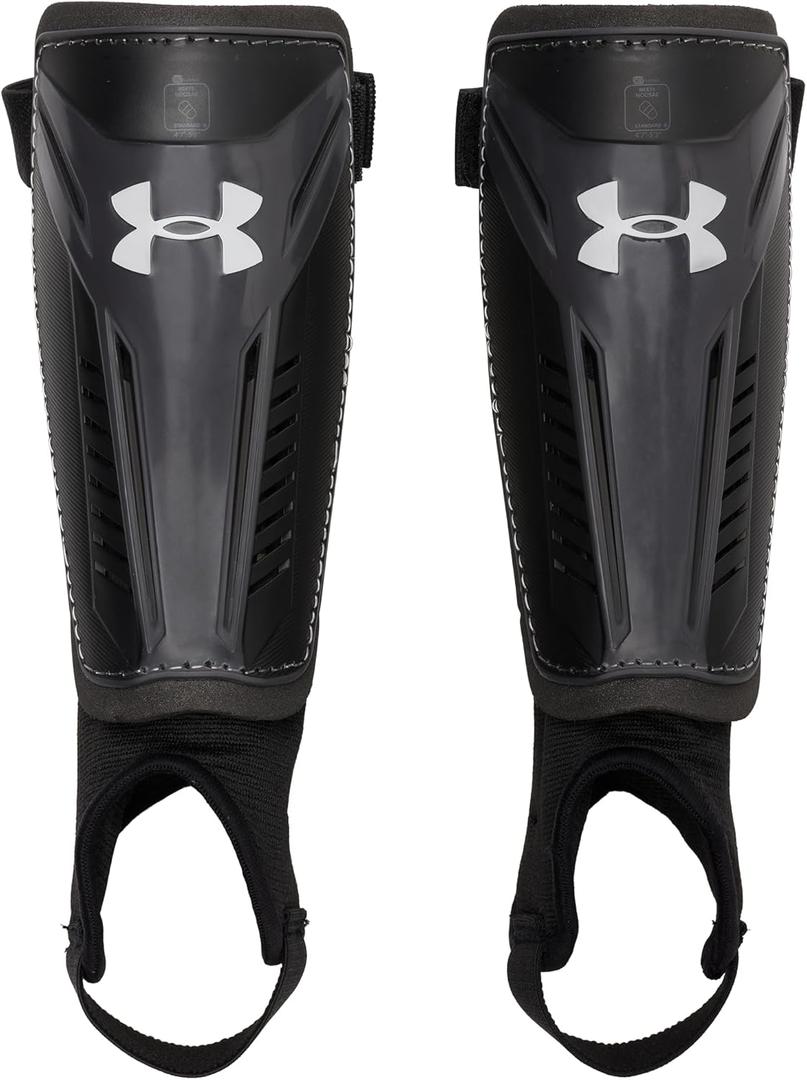 Under Armour Youth Soccer Shin Guards Challenge Shin (Medium, Black/Castle Rock)