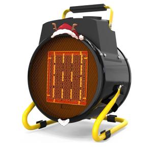 Buyplus Outdoor Heaters for Patio, 1500W Portable Garage Heater with Overheat Protection & 3S Fast Heating, Non-Slip Cushion, Electric Space Heater for Patio, Garage, Bedroom, Office, Black