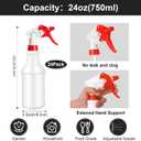 Gerrii 14 Pcs 24oz Plastic Spray Bottle Bulk, Empty Refillable Squirt Bottles for Cleaning Solution, Leak Proof Water Spray Bottle with Adjustable Nozzle and Sticker Commercial Supplies (Red & Black)