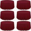 10 Pack Burgundy Round Tablecloths - 120 Inch, Polyester Table Cover for Round Table, Stain and Wrinkle Resistant Washable Fabric Tablecloth, Polyester Tablecloth for Wedding Banquet Parties