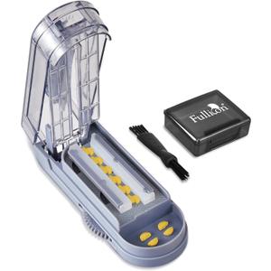 Fullicon Multiple Pill Cutter - Adjustable for Small Pills With Accurate Alignment, Stainless Steel Cutting Blade & Guard, Splitter With Free Brush & Box (Grey)
