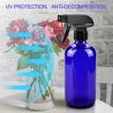 Worldgsb Glass Spray Bottles, 16oz*2+4oz*2+2oz*4 Refillable Containers, Empty Boston Round Bottles with Adjustable Nozzle for Cleaning, Gardening, Aromatherapy, Pets, Plant, Hair - Blue