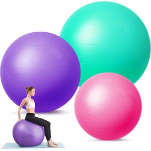 Honoson 3 Pcs Exercise Yoga Ball Large Pregnancy Fitness Ball Chair Multiple Sizes for Office Home Labor Gym Birth Balance, 55/65/75cm