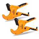 DOMINOX 2PCS PVC Pipe Cutter, Cuts up to 2-1/2" PEX, PVC, PPR, Plastic Hoses& Plumbing Pipes,Ratchet PVC Cutter Tool with SK5 Blade and Aluminum Alloy Body, 2PCS