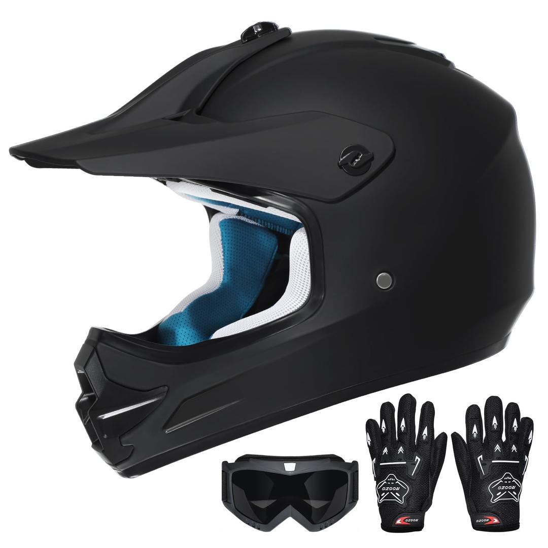 ROOZO Youth Kids Dirt Bike Helmet DOT Approved, Full Face Motocross Set, Small